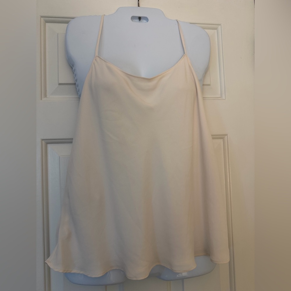 BCBGMAXAZRIA Cream Tie-Back Camisole Tank Top Size M